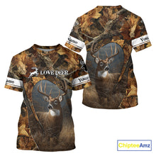 Load image into Gallery viewer, Season Deer Hunting Shirt Brown Camo Fall Pattern 3D Custom Name Clothes For Hunters NHT133