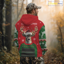 Load image into Gallery viewer, Merry Huntmas Deer Hunting Christmas Gifts, Personalized Huntmas Deer Hunting Shirt NHT307