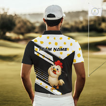 Load image into Gallery viewer, Funny Golf Polo Shirt Custom Name Chicken Golf Shirt For Men, Funny Golf Shirt For Team NHT947