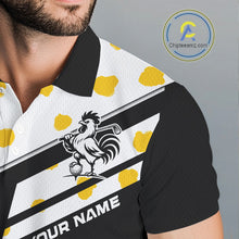 Load image into Gallery viewer, Funny Golf Polo Shirt Custom Name Chicken Golf Shirt For Men, Funny Golf Shirt For Team NHT947