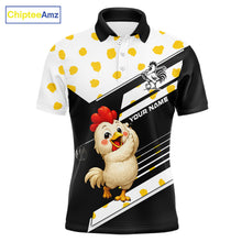 Load image into Gallery viewer, Funny golf polo shirt custom name chicken golf shirt for men