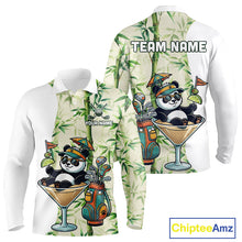 Load image into Gallery viewer, Funny Tropical Bamboo Panda Bear Apparel, Custom Name Performance Golf Jersey For Men