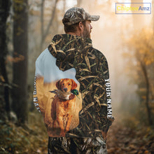 Load image into Gallery viewer, Red Golden Retriever Custom Name Hunting Duck Shirts for Hunter, Duck Hunting Gift NHT172