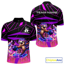 Load image into Gallery viewer, Bowling jersey with sloth design and 'Team Name' text on a white background