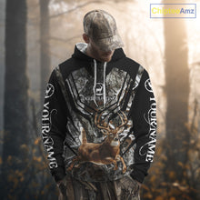 Load image into Gallery viewer, Whitetails Jumping Deer Hunting Camouflage Custom Name Shirts, Best Deer Hunting Camo Winter NHT186