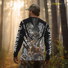 Load image into Gallery viewer, Whitetails Jumping Deer Hunting Camouflage Custom Name Shirts, Best Deer Hunting Camo Winter NHT186