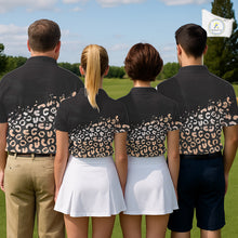 Load image into Gallery viewer, Custom Name Leopard Print Polo Shirt – Stylish Animal Print Golf Polo For Womens NHT855