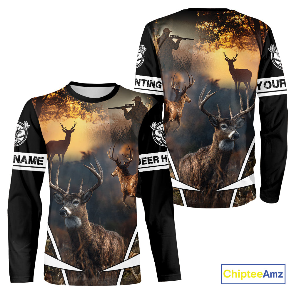 Personalized Deer Hunting Shirt, Custom Name 3D Deer Print, Perfect Gift for Hunters NHT279