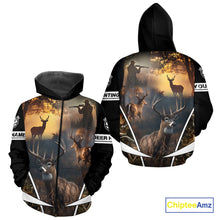 Load image into Gallery viewer, Personalized Deer Hunting Shirt, Custom Name 3D Deer Print, Perfect Gift for Hunters NHT279