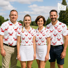 Load image into Gallery viewer, Custom Crab Womens Golf Polo Shirt - Personalized Cute Red Crab Team Name Jersey NHT1007