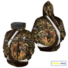 Load image into Gallery viewer, Duck Hunting Waterfowl Camo Chocolate Labrador Retriever Dog Shirts, Duck Hunting Shirt NHT201