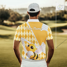 Load image into Gallery viewer, Personalized Bee Golf Polo Shirt Argyle Golf Shirt Custom Name Golfer Shirt Golf Gift For Men NHT687