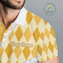 Load image into Gallery viewer, Personalized Bee Golf Polo Shirt Argyle Golf Shirt Custom Name Golfer Shirt Golf Gift For Men NHT687