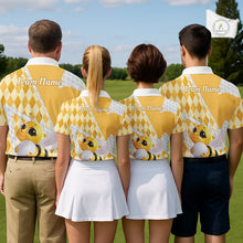 Load image into Gallery viewer, Personalized Bee Golf Polo Shirt Argyle Golf Shirt Custom Name Golfer Shirt Golf Gift For Men NHT687