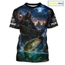 Load image into Gallery viewer, Grim Reaper Fishing Jersey, Largemouth Bass Short Sleeve Fishing T-Shirts UV Performance Shirt For Men 