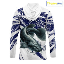 Load image into Gallery viewer, Catfish Custom Fishing Shirts Hooded Long Sleeve For Men , Catfish Fishing Tournament Apparel NHT521