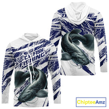 Load image into Gallery viewer, Catfish Custom Fishing Shirts Hooded Long Sleeve For Men , Catfish Fishing Tournament Apparel NHT521