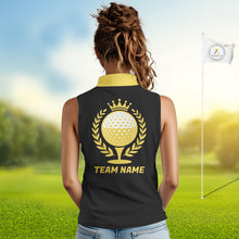 Load image into Gallery viewer, Golf Balls Yellow Pattern Womens Sleeveless Golf Polo Shirts Custom Golf Apparel For Familly Team Shirt NHT708