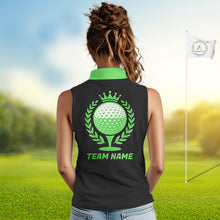 Load image into Gallery viewer, Golf Balls Green Pattern Womens Sleeveless Golf Polo Shirts Custom Golf Apparel For Familly Team Shirt NHT709