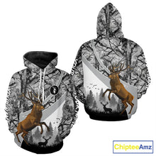 Load image into Gallery viewer, Red Deer Hunting Camo Gray Custom Name 3D All Over Print Shirt, Deer Hunting Shirt NHT211