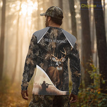 Load image into Gallery viewer, Deer Hunting Shirt 3D Brown Forest Camo Custom Name All Over Print Hunting Clothes NHT218