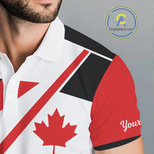 Load image into Gallery viewer, Personalized Canada Flag Mens Golf Polo Shirt, Patriotic Golf Gifts For Golf Lover NHT733