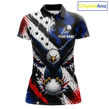 Load image into Gallery viewer, American Flag Eagle Womens Golf Polo Shirts Custom Patriotic Eagle Golf Jersey NHT903