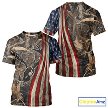 Load image into Gallery viewer, Skull Deer Hunting Shirt-Personalized US Flag Camouflage, Best Hunting Hoodie For Hunter NHT364