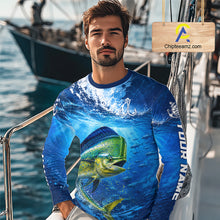 Load image into Gallery viewer, Mahi Mahi Fishing Jersey Ocean Blue 3D All Over Print Long Sleeve Performance Shirt 