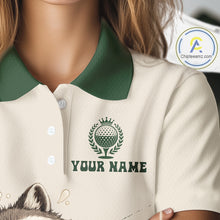 Load image into Gallery viewer, Custom Green Raccoon Golf Jersey For Womens, Custom Name Funny Golf Top For Team NHT935