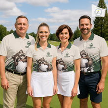 Load image into Gallery viewer, Custom Green Raccoon Golf Jersey For Womens, Custom Name Funny Golf Top For Team NHT935