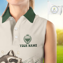 Load image into Gallery viewer, Custom Green Raccoon Golf Jersey For Womens, Custom Name Funny Golf Top For Team NHT935