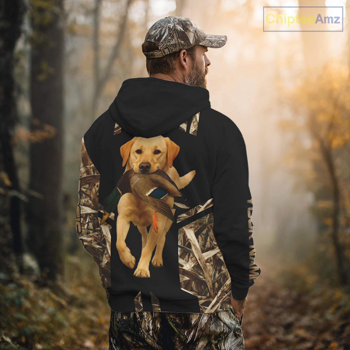 Personalized Yellow Lab Duck Hunting Custom Name All Over Print Shirt, Duck Hunting Gifts NHT241
