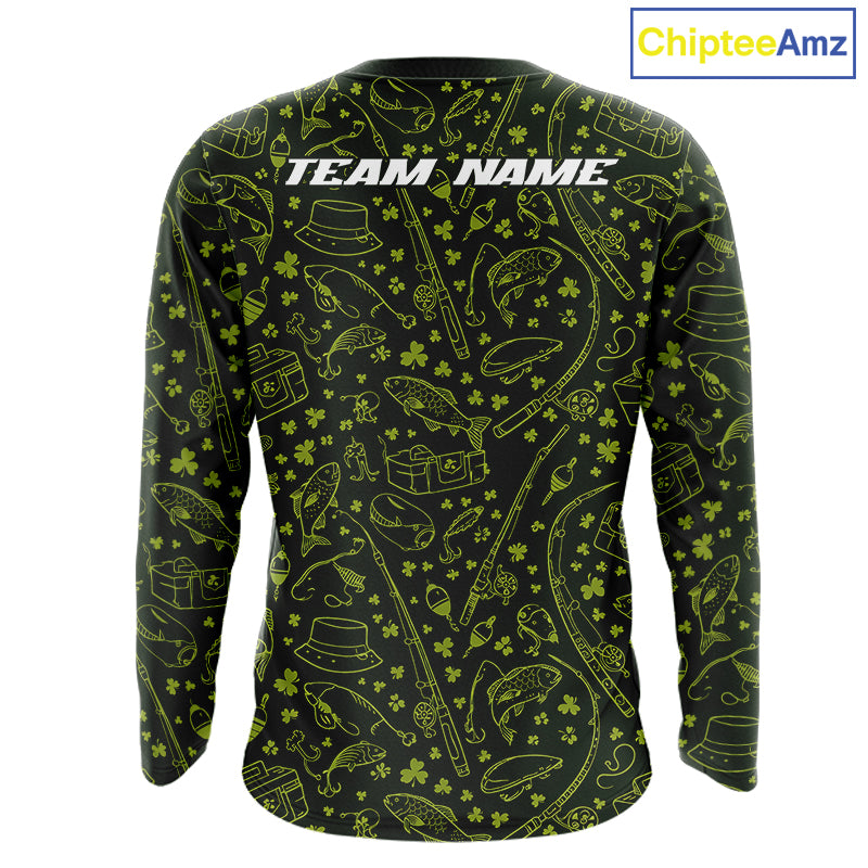 Fishing Shirt Long Sleeve, Patrick Day Fishing Jersey Personalized Name, Team Name NHT426