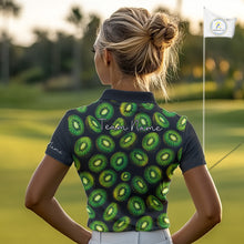 Load image into Gallery viewer, Funny Colorful Kiwi In Dark Golf Women's Polo Shirt,  Funny Fruit Pattern Polo Top NHT579