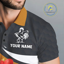 Load image into Gallery viewer, Funny Chicken Golf Polo Shirt Personalized Custom Name Rooster Golfer Polo For Men NHT946