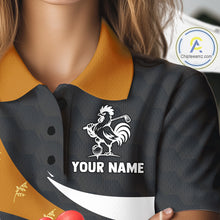 Load image into Gallery viewer, Funny Chicken Golf Polo Shirt Personalized Custom Name Rooster Golfer Polo For Womens NHT946