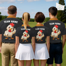 Load image into Gallery viewer, Funny Chicken Golf Polo Shirt Personalized Custom Name Rooster Golfer Polo For Men NHT946
