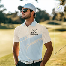 Load image into Gallery viewer, Funny Chicken Golf Polo Shirt Personalized Custom Name Blue Golf Polo For Men NHT949