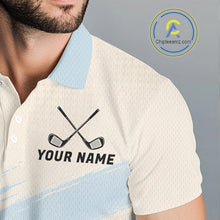 Load image into Gallery viewer, Funny Chicken Golf Polo Shirt Personalized Custom Name Blue Golf Polo For Men NHT949