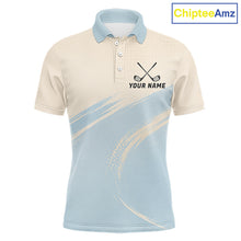 Load image into Gallery viewer, Funny chicken golf polo shirt personalized custom name blue golf polo for men