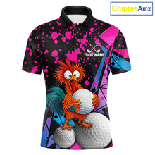 Load image into Gallery viewer, Colorful Funny Chicken Golf Jersey for Men – Golf League Team Shirt
