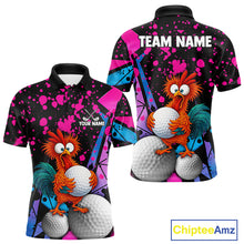 Load image into Gallery viewer, Colorful Funny Chicken Golf Jersey for Men – Golf League Team Shirt