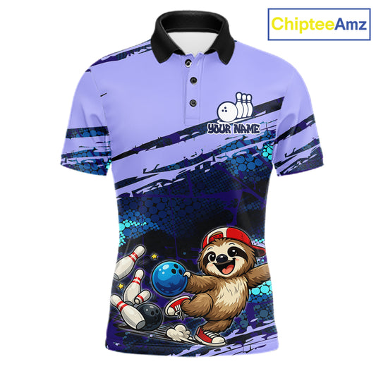 Custom Funny Sloth Bowling Jersey for Men | Personalized Bowling Team Shirt