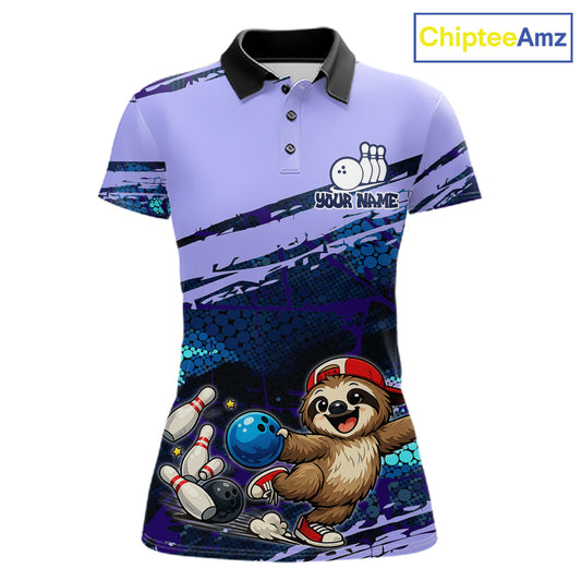 Custom Funny Sloth Bowling Jersey for Women | Personalized Bowling Team Shirt