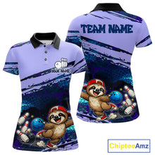 Load image into Gallery viewer, Custom Funny Sloth Bowling Jersey for Women | Personalized Bowling Team Shirt