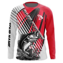 Load image into Gallery viewer, Largemouth Bass Fishing Shirts Long Sleeve Customize Name, Personalized Fishing Gift NHT381