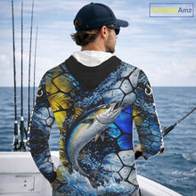 Load image into Gallery viewer, Tuna Fishing Customize Name Long Sleeve Fishing Shirts, Personalized Tuna Fishing Gift NHT438