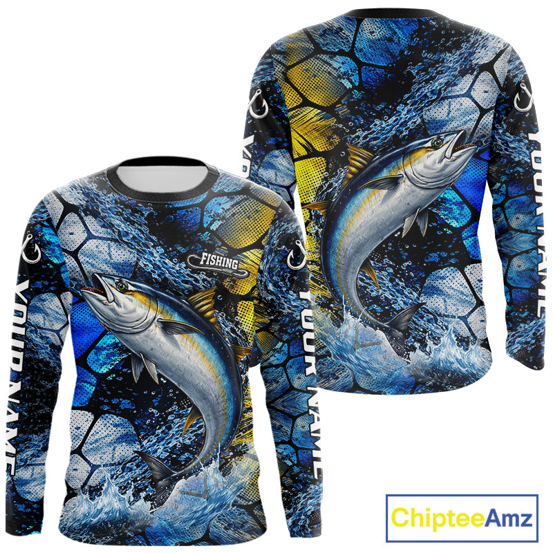Tuna Fishing Customize Name Long Sleeve Fishing Shirts, Personalized Tuna Fishing Gift NHT438