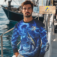 Load image into Gallery viewer, Marlin &amp; Blue Thunder Horse Fishing Shirt Long Sleeve, Marlin Fishing Shirt For Men NHT450